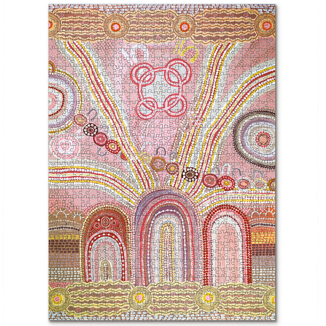 Journey of Something: Journey Home - 1000 Piece Puzzle, Adult Jigsaw, 20 x 27.5" Assembled, Australian Indigenous Art, Artist Designed, Drawstring Bag